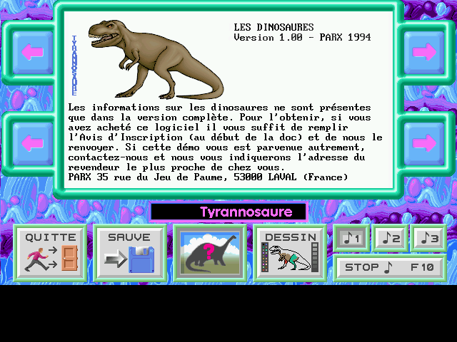 Dinosaures (Les) atari screenshot